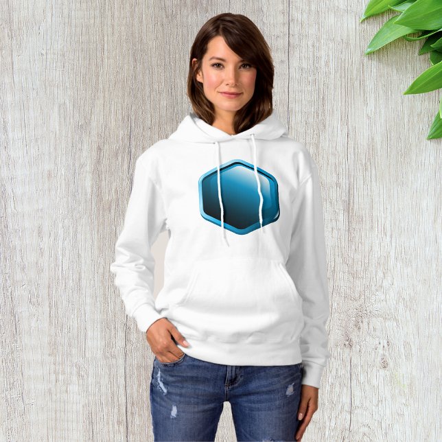 Camiseta Blue Hexagon Womens Hoodie (Criador carregado)