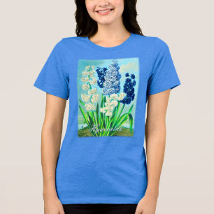 Camiseta Blue Hyacinths Vintage Arte Botânica