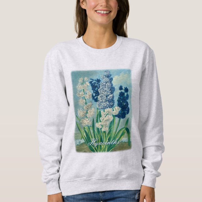 Camiseta Blue Hyacinths Vintage Arte Botânica (Frente)