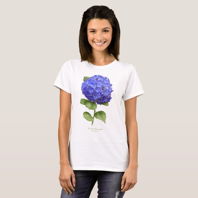 Camiseta Blue Hydrangea (Frente Completa)