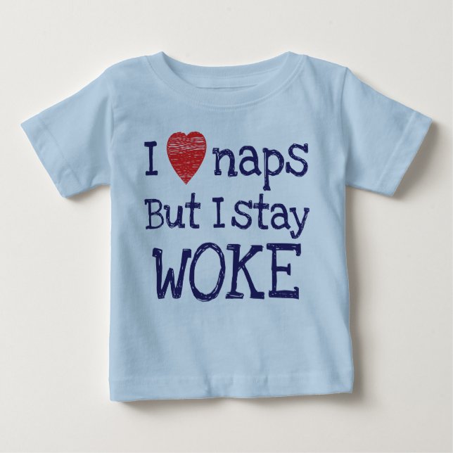 Camiseta Blue I Love Naps Mas eu fico acordado (Frente)
