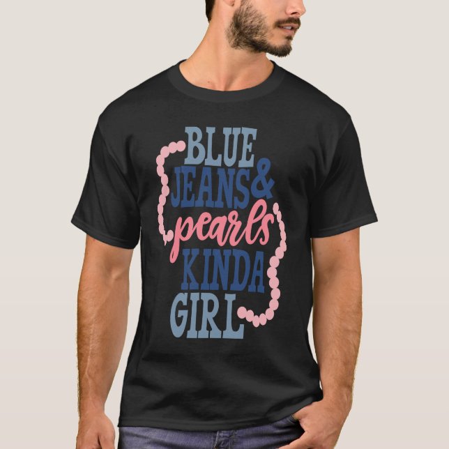 Camiseta Blue Jeans & Pearls Southern Girl (Frente)