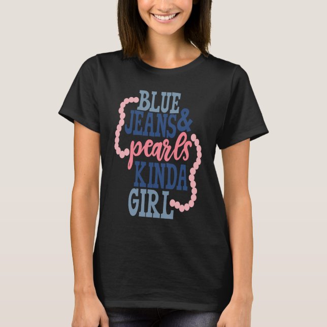 Camiseta Blue Jeans & Pearls Southern Girl (Frente)
