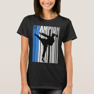 Camiseta Blue Karate Champion Girls Competição de Aniversár