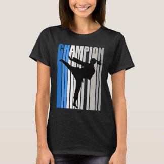 Camiseta Blue Karate Champion Girls Competição de Aniversár