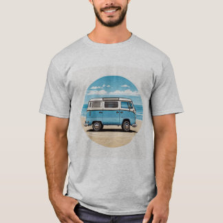 Camiseta Blue Kombi Beach Circle Tee - Vintage Coastal Cha