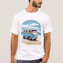 Blue Kombi Beach Circle Tee - Vintage Coastal Cha