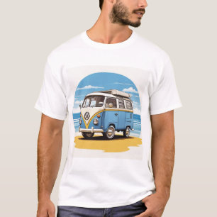 Camiseta Blue Kombi Beach Circle Tee - Vintage Coastal Cha