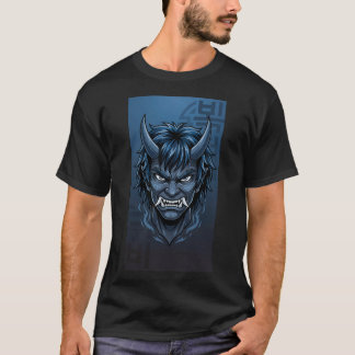 Camiseta Blue Korean Dokkaebi Oni Mask - Asian Folklore Dem