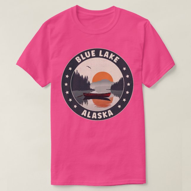 Camiseta Blue Lake Alaska Sunset TSirt (Frente do Design)