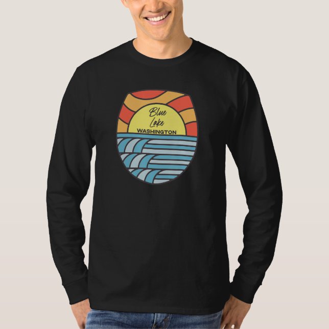 Camiseta Blue Lake Washington Wa Sunset Vacing Souvenir (Frente)