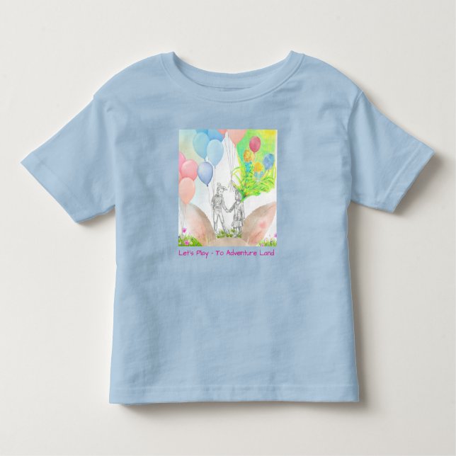 Camiseta Blue Let's Play - To Adventure Land Tshirt (Frente)