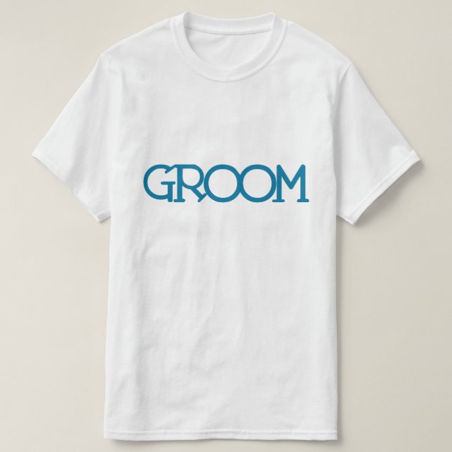 Camiseta Blue Lettering "Groom" | FESTA DE CASAMENTO (Frente do Design)