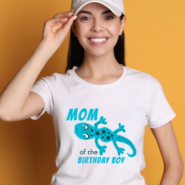 Camiseta Blue Lizard Gecko Mãe de Aniversário Mãe (Criador carregado)