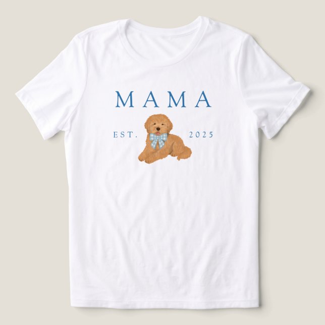 Camiseta Blue Mama Golden Doodle Puppy Birthday (Design frontal)