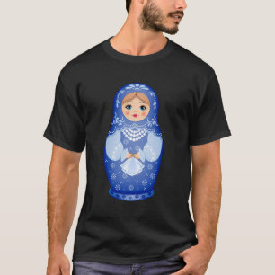 Camiseta Blue Matryoshka - Boneca Nidificadora Russa