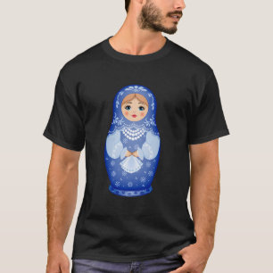 Camiseta Blue Matryoshka - Boneca Nidificadora Russa