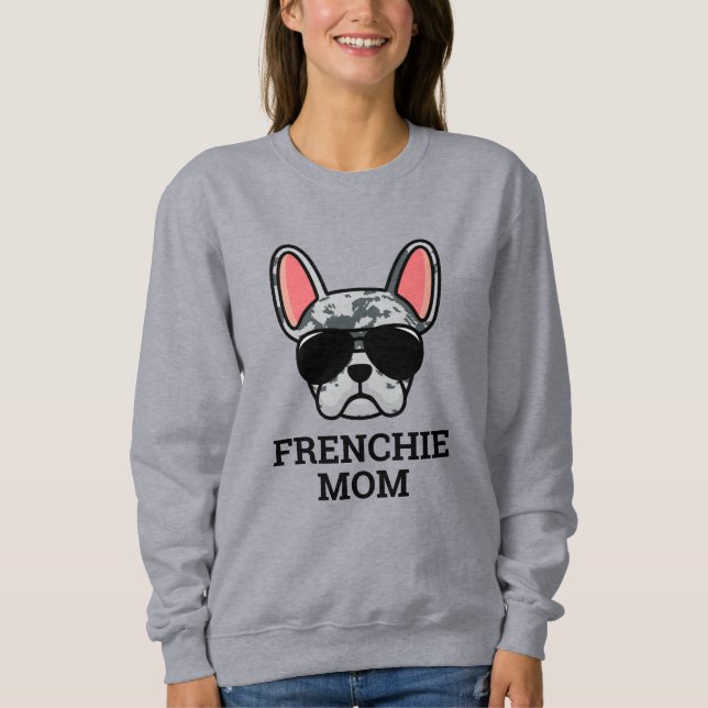 Camiseta Blue Merle French Bulldog Frenchie Mãe (Frente)