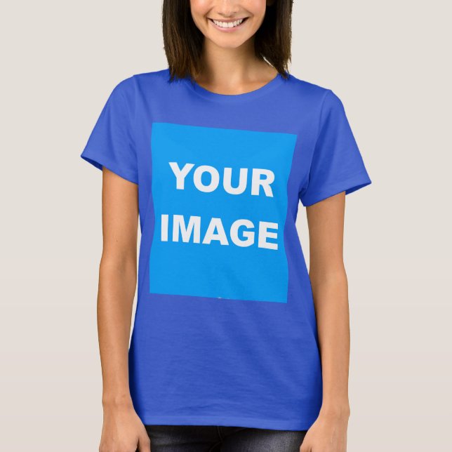 Camiseta Blue Modern Adicionar sua imagem Personalizar (Frente)