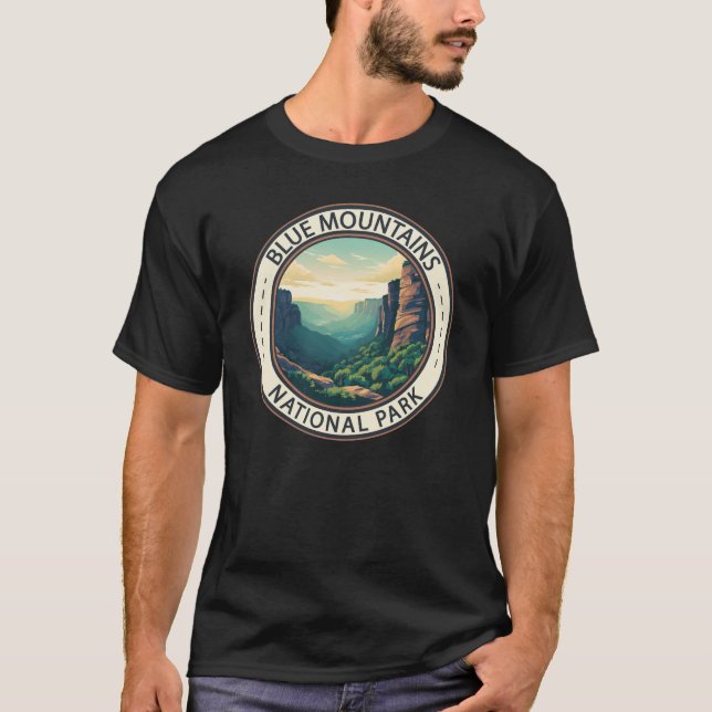 Camiseta Blue Mounains National Park, Austrália Vintage (Frente)