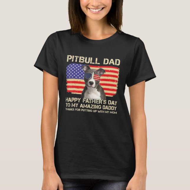 Camiseta Blue Nose Pitbull Dad Happy Fathers Day To My Amaz (Frente)