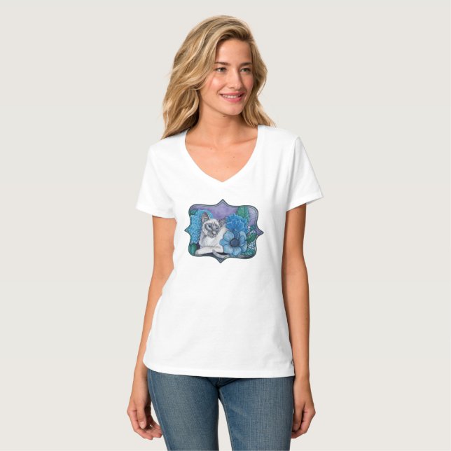 Camiseta Blue Point Siamese cat (Frente Completa)