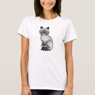 Camiseta Blue Point Tabby Birman / Ragdoll Cat Cartoon Art