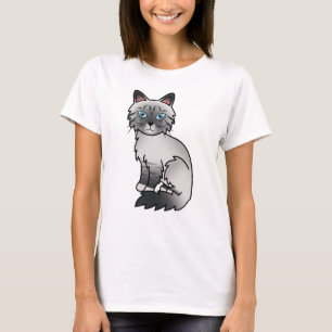 Camiseta Blue Point Tabby Birman / Ragdoll Cute Cartoon Cat