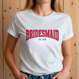 Camiseta Blue + Red Faux Glitter BRIDESMAID Bachelorette
