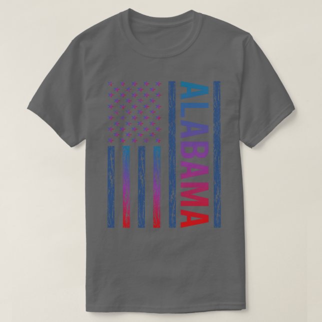 Camiseta Blue Red Flag Alabama TSirt (Frente do Design)