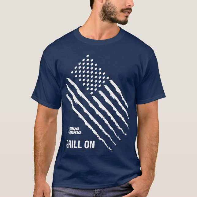 Camiseta Blue Rhino "American Flag: Grill On" Men (Frente)