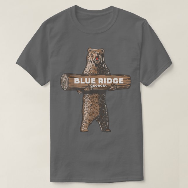 Camiseta Blue Ridge Georgia GA Growling Bear Vacation Souve (Frente do Design)