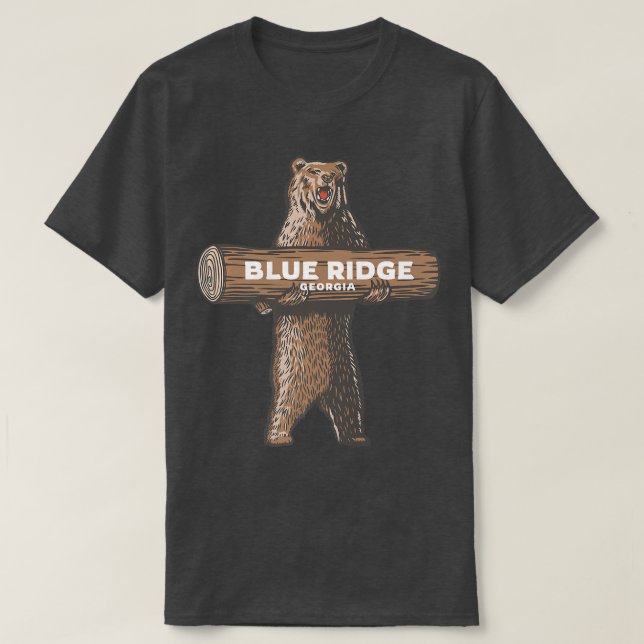 Camiseta Blue Ridge Georgia GA Growling Bear Vacation Souve (Frente do Design)