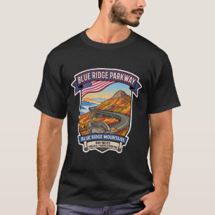 Camiseta Blue Ridge Parkway Estrada Cênica Montanhosa EUA