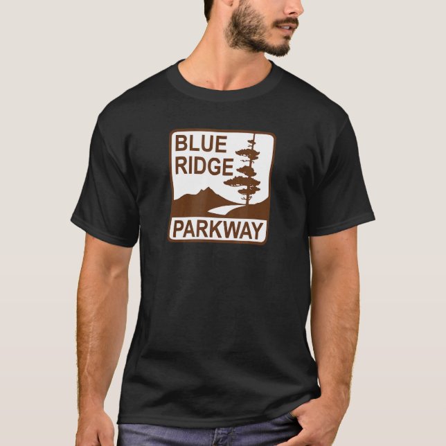 Camiseta Blue Ridge Parkway Road Sign (Frente)