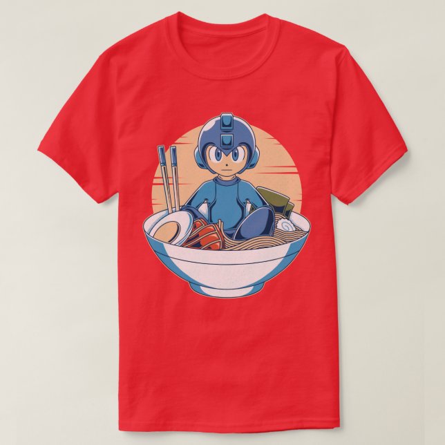 Camiseta Blue Robot Ramen (Frente do Design)