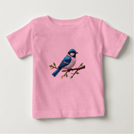 Camiseta Blue Songbird on Branch Illustration