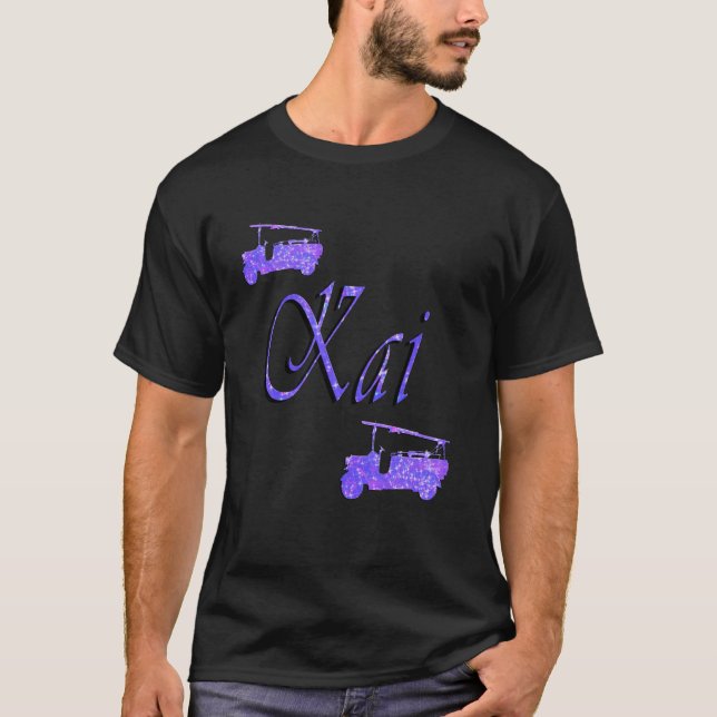 Camiseta Blue Starry Kai Name Com Caminhões De Fogo, (Frente)