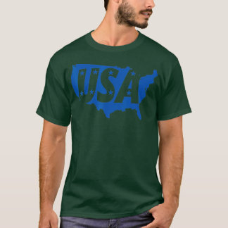 Camiseta Blue Stars USA Estados Unidos Mapa Love America Of