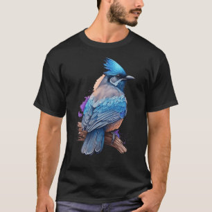 Camiseta Blue Stellar Bird Jay Artitic Color Natureza W