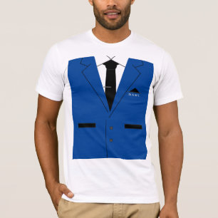 Camiseta Blue Suit & Black Nectie - Adicione seu nome / tex