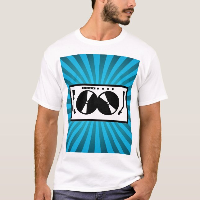 Camiseta Blue Sunburst DJ Turntable Music (Frente)