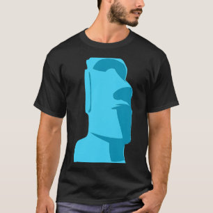 Camiseta Blue Tiki Moai Ilha Páscoa Havaiana Luau Gift