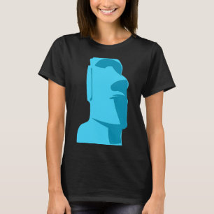 Camiseta Blue Tiki Moai Ilha Páscoa Havaiana Luau Gift
