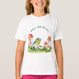 Camiseta Blue Tit and Fly Agaric in a Forest Clearing
