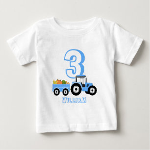 Camiseta Blue Trator Fazenda Produz Birthday Boy