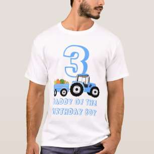 Camiseta Blue Trator Truck Fazenda Produz Pai Birthday Boy