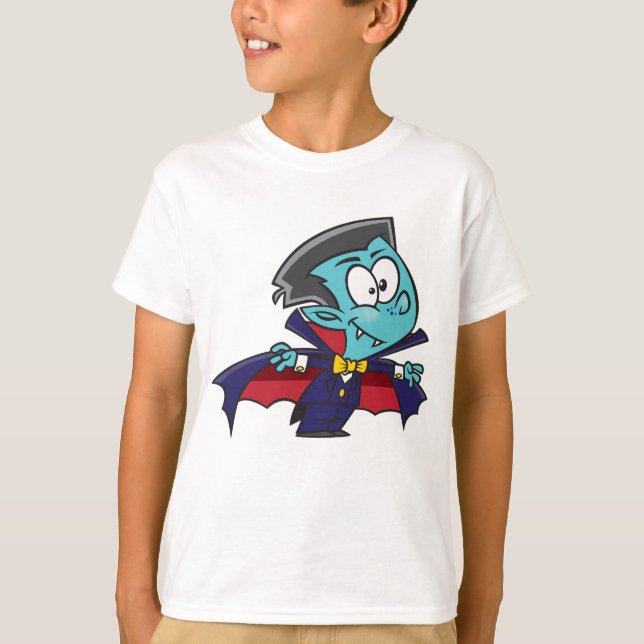 Camiseta Blue Vampire Boy with Cape Cute Dracula (Frente)