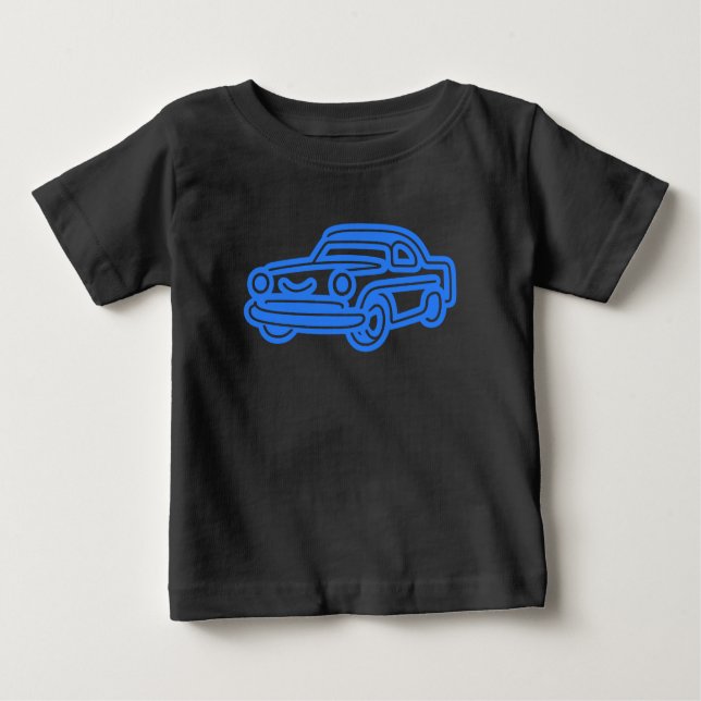 Camiseta Blue Vintage Car Illustration (Frente)