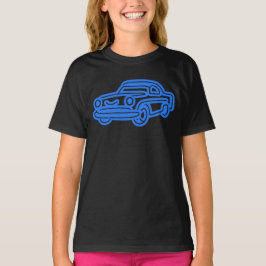Camiseta Blue Vintage Car Illustration